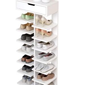 Pantofar lemn dublu cu 7 etaje elegant si versatil 100 x 40 x 22cm