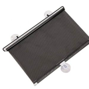Parasolar auto cu ventuze retractabil NEGRU 58 cm x 125 cm