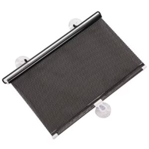 Parasolar auto cu ventuze retractabil negru 45 cm x 125 cm