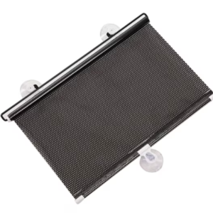 Parasolar auto cu ventuze retractabil negru 68 cm x 125 cm
