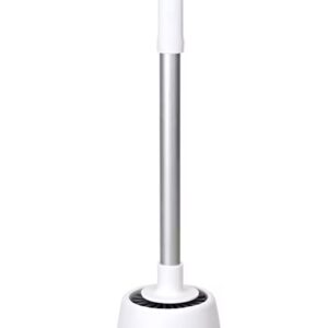 Perie de toaleta din silicon cu recipient pentru scurgerea apei suport autoadeziv ALB