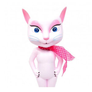 Pisicuta vorbitoare Talking Angela ROZ cu sunete si lumini - 30 cm