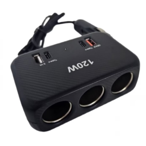 Piza auto bricheta 120W cu 3 prize 2 porturi USB 2 porturi Type C 1656