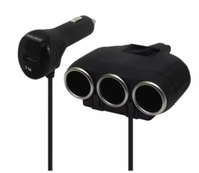 Priza auto 12V si 24V Olesson 1634 cu 4 intrari 120W negru