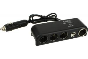 Priza auto 1525 Olesson 12V/24V cu 6 intrari 120W negru