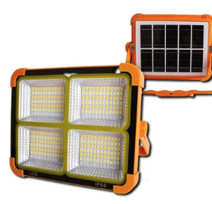 Proiector LED cu panou solar putere 500W portocaliu