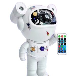 Proiector LED in forma de astronaut cu sunete si lumini stickere autoadezive conexiune Bluetooth