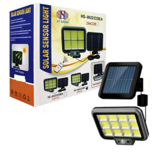 Proiector solar 288LED 50W senzor de miscare HS 8022 telecomanda 3 moduri de iluminare 12 casete