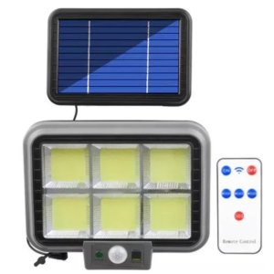 Proiector solar 294LED 50W senzor de miscare HS 8022 telecomanda 3 moduri de iluminare 6 casete