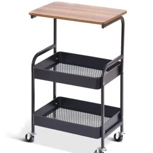 Raft de depozitare cu roti 3 nivele cu blocare mobil si versati