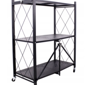 Raft depozitare metalic pliabil pe roti 3 polite 71