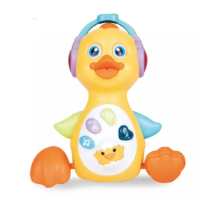 Ratusca interactiva dansatoare luminoasa si muzicala galbena