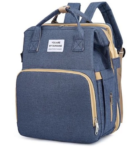 Rucsac multifunctional pentru mamici capacitate mare design simplu ALBASTRU