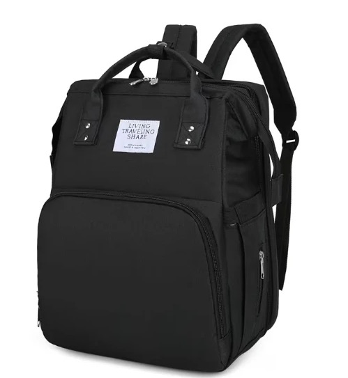 Rucsac multifunctional pentru mamici capacitate mare design simplu NEGRU