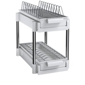 Scurgator vase cu 2 nivele sistem de glisare si scurgere a apei 38 x 20 x 31 cm alb