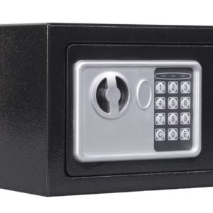 Seif electronic standard cu cifru si cheie 170x230x170 mm Negru
