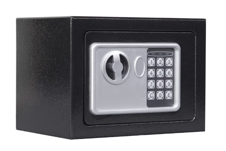 Seif electronic standard cu cifru si cheie 170x230x170 mm Negru