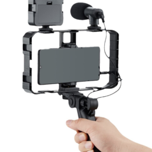 Selfie Stick pentru telefonul mobil AY 49X lumina complementara LED trepied microfon