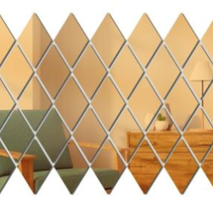 Set 10 Oglinzi Design ROMB AURII - Oglinzi Decorative Acrilice Cristal - Diamant - Fagure