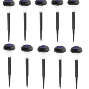 Set 10 lampi solare cu iluminare floare colorata 30 cm