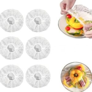 Set 100 Folii cu Elastic pentru acoperit boluri 22-38 cm Transparente