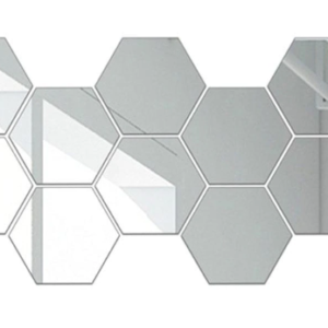 Set 12 Oglinzi Design Hexagon MEDII 15x15 - Oglinzi Decorative Acrilice Cristal - Diamant - Fagure 12 bucati/set TA