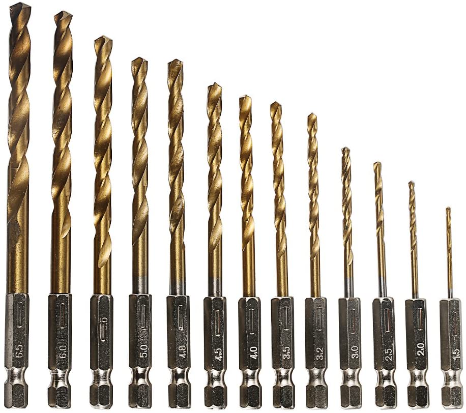 Set 13 Burghie cu cap BIT Prindere Hexagonala Otel 1.5-6.5 mm SC