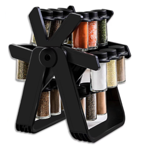 Set 18 recipiente condimente cu suport rotativ 34x23 cm