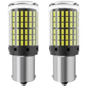Set 2 Becuri LED pentru semnalizare culoare ALB soculu PY21W LED 1156 pentru 144 SMD