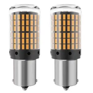 Set 2 Becuri LED semnalizare ORANGE soclu Pw 180 grade LED 1156 led 144 SMD PW21