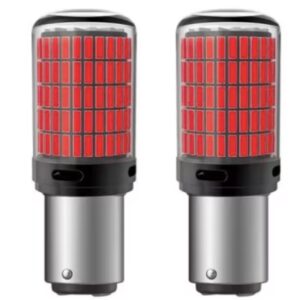 Set 2 Becuri LED semnalizare culoare ROSU soculu BAY15D 1157/P21/5W LED 1156 pentru 144 SMD cu doua faze