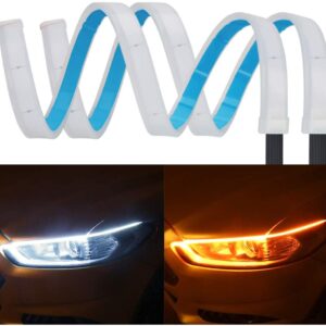 Set 2 Benzi Matrix 60CM LED flexibile pentru faruri-alb si galben