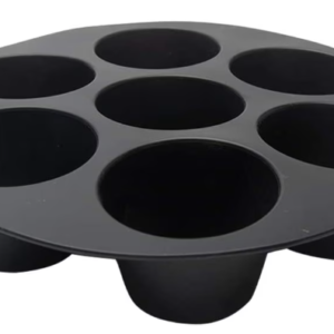 Set 2 Forme din silicon de briose pentru Airfryer cu 7 compartimente NEGRU