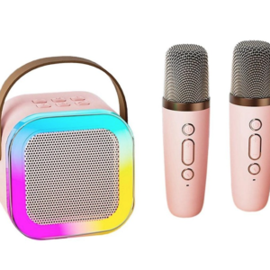 Set 2 Microfoane Karaoke cu boxa portabila K12