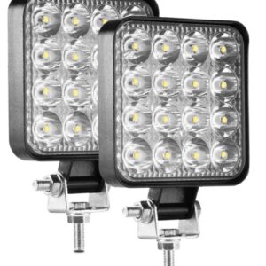 Set 2 Proiector PATRAT 16 led 12v-24v  48w  lumina alba 6000k Slim
