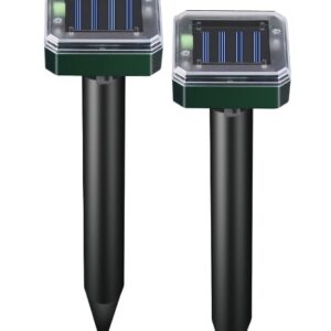 Set 2 aparate cu ultrasunete solare PATRATE pentru alungarea cartitelor si rozatoarelor