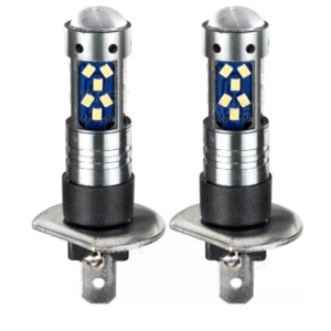 Set 2 becuri auto LED H1 cu lupa 60W 27 SMD 12V 6000K 7000lm