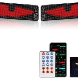 Set 2 piese Ecran Publicitar Flexibil 60×12 cm cu USB Ochi de diavol BT Ecran Colorat pentru Fereastra si Usa.