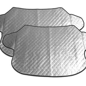 Set 2 x Protectie parbriz XL husa geam auto anti-inghet si parasolar universal prelata ARGINTIE