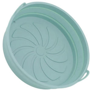 Set 2 x Tava rotunda din silicon pentru friteuza stil cosulet cu 2 manere