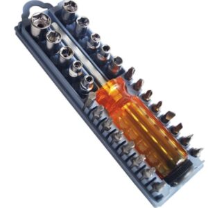 Set 28 piese Surubelnita MultiHead GQ 220 cu Biti si Tubulare Portocaliu