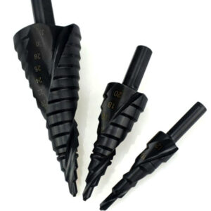 Set 3 Burghie In Trepte Spiralate HSS 4-32 Freze NEGRE