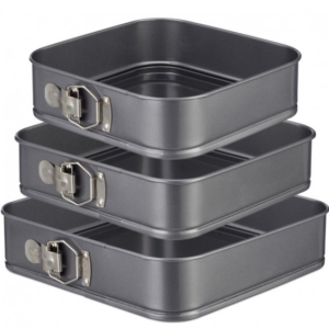 Set 3 Tavi forma patrata pentru Prajituri/Tort