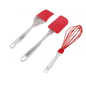 Set 3 Ustensile pentru bucatarie din Silicon Rosu