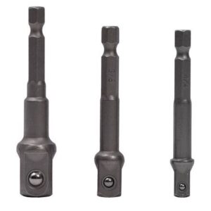 Set 3 adaptor priza Burghie cu tija 1/4" hexagonala 1/4-3/8-1/2''