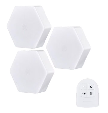 Set 3 spoturi hexagonale LED cu telecomanda