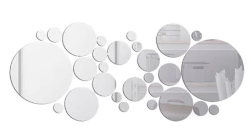Set 30 Oglinzi decorative din Sticla Acrilica pentru design interior model rotund