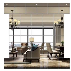 Set 32 Oglinzi Decorative Design PATRAT 20 X 20 cm Acrilice Cristal - Diamant - Fagure