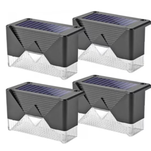 Set 4 Lampi Solare LED pentru scari gard stalpi rezistent la apa senzor de Lumina 8
