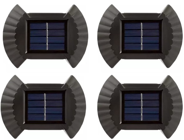 Set 4 Lampi solare cu lumina bidirectionala 8 led / lampa